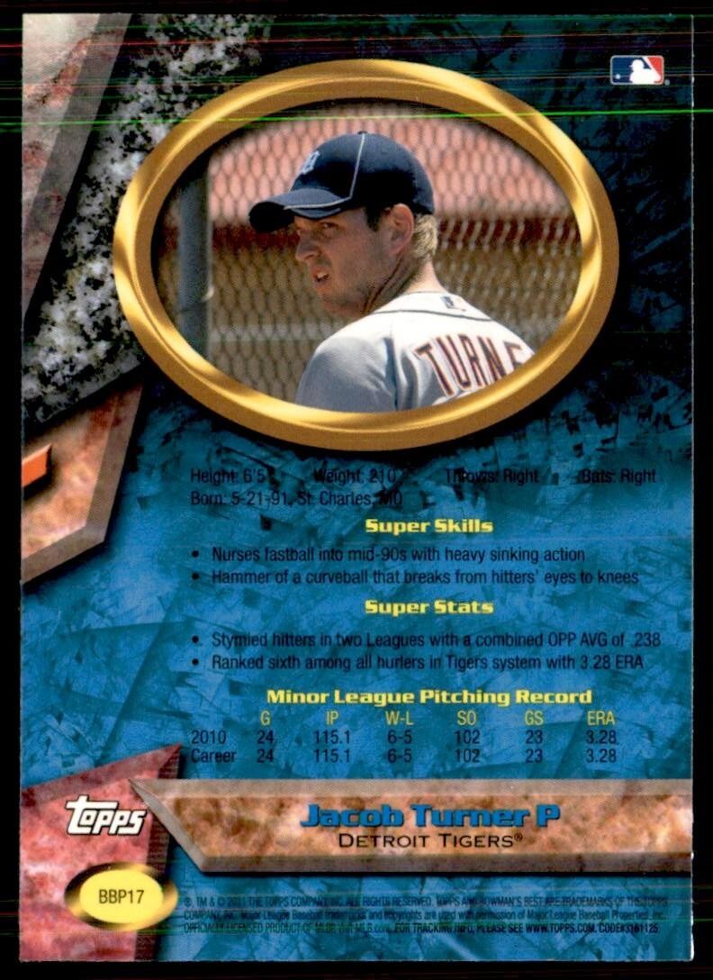 2011 Bowmans Best Prospects Jacob Turner Detroit Tigers #BBP17