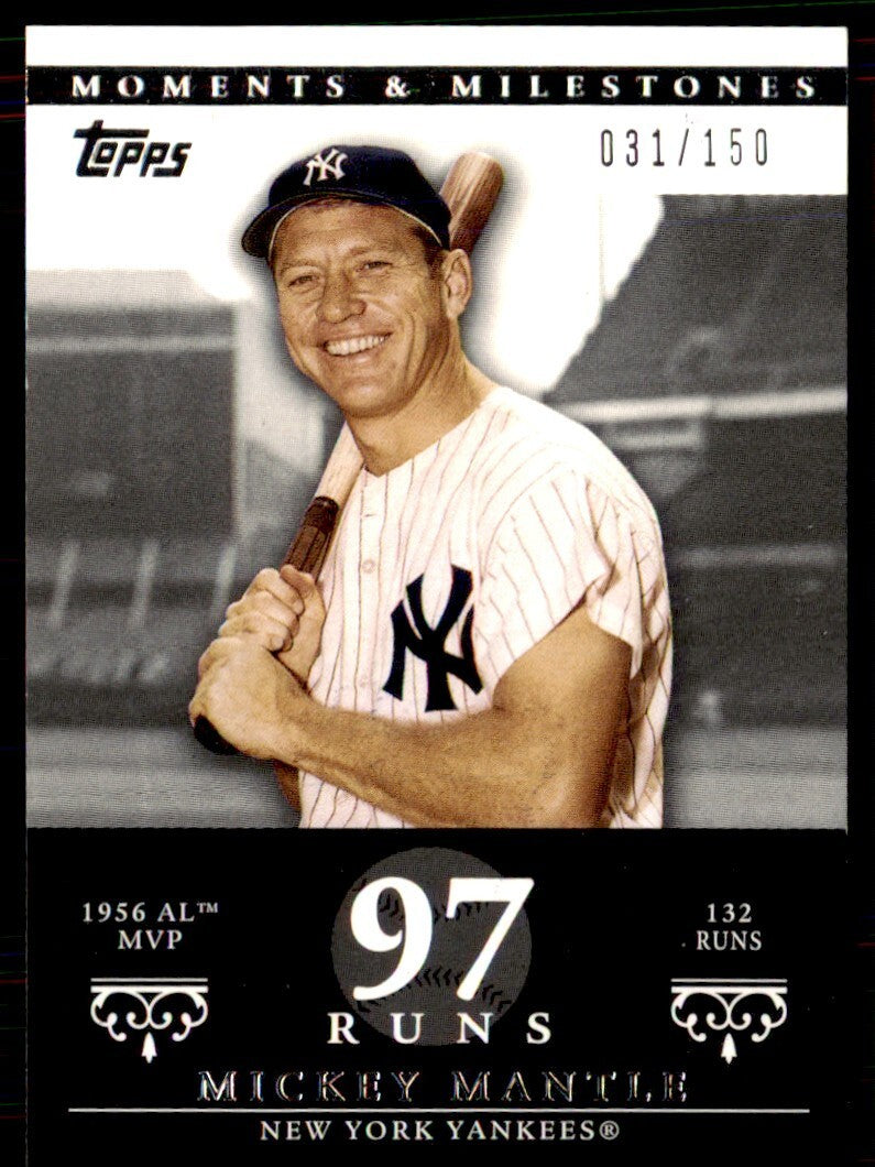2007 Topps Moments and Milestones Mickey Mantle 31/150 New York Yankees #166