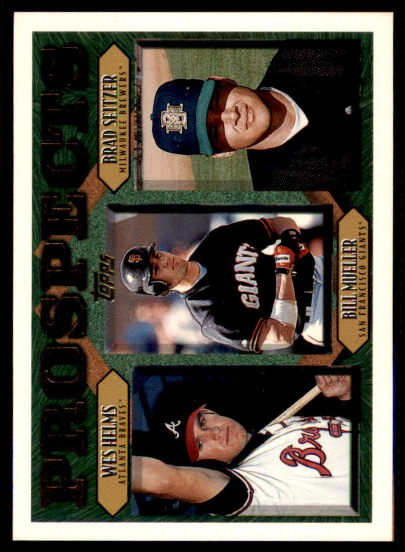 1997 Topps Wes Helms/Bill Mueller/Brad Seitzer Rookie Baseball Card #490