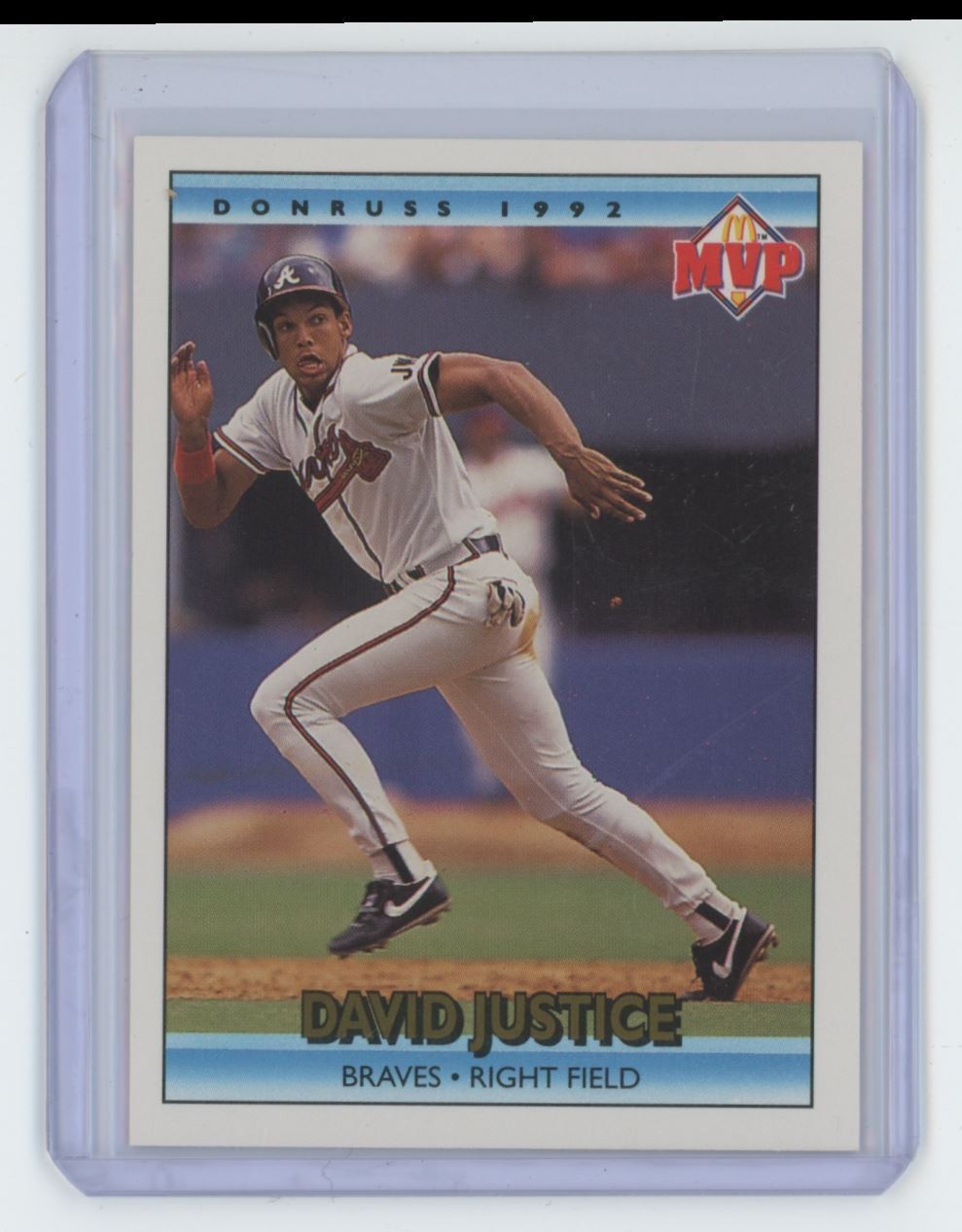 1992 Donruss McDonald's MVP David Justice Baseball Card Atlanta Braves #23