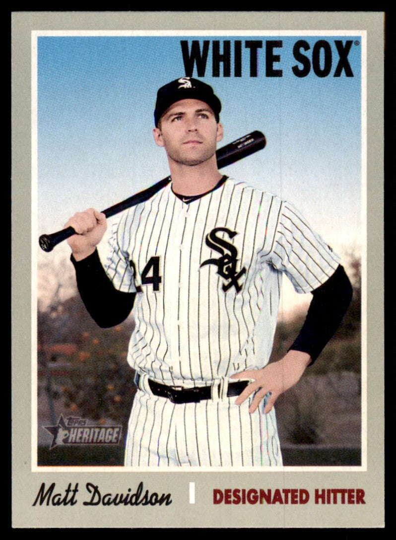 2019 Topps Heritage Matt Davidson Baseball Card Chicago White Sox #395