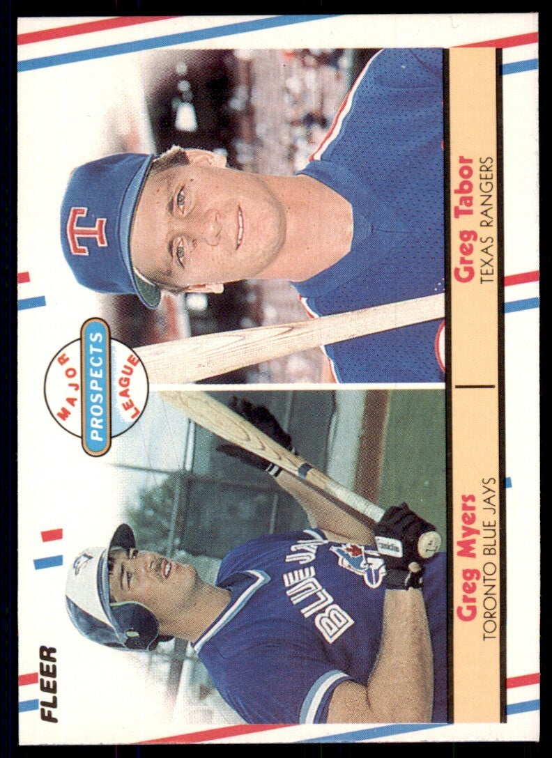 1988 Fleer Greg Myers/Greg Tabor Rookie Toronto Blue Jays /Texas Rangers #644