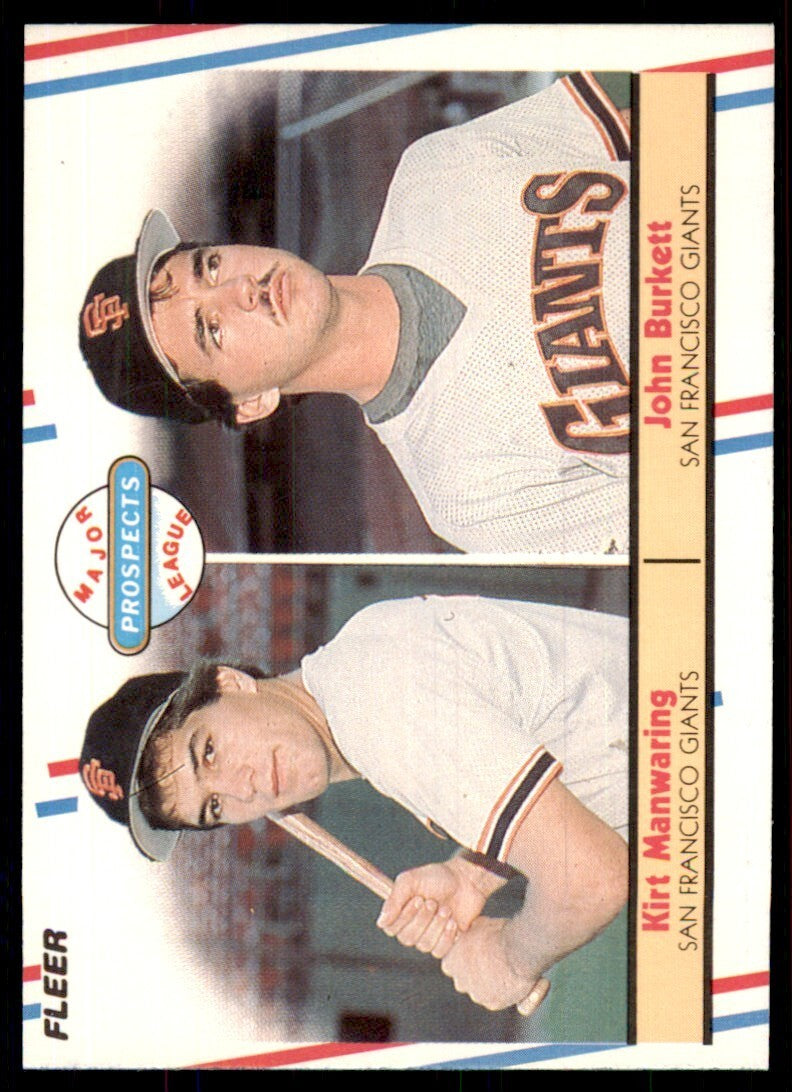 1988 Fleer Kirt Manwaring/John Burkett Rookie . San Francisco Giants #651