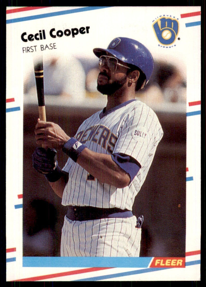 1988 Fleer Cecil Cooper Milwaukee Brewers #161