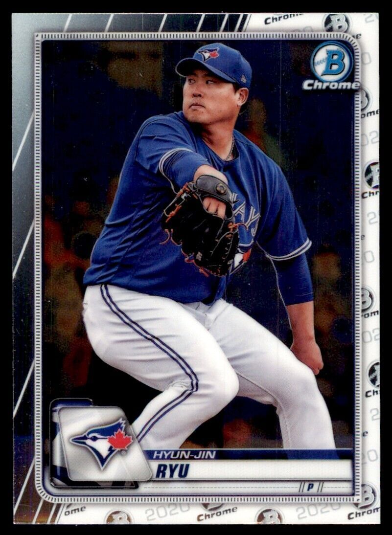 2020 Bowman Chrome Baseball Card Hyun-jin Ryu Toronto Blue Jays #69