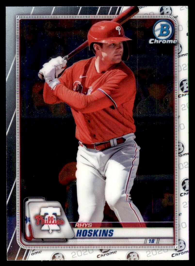 2020 Bowman Chrome Baseball Card Rhys Hoskins Philadelphia Phillies #26