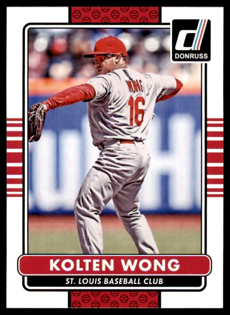 2015 Donruss Kolten Wong Baseball Card St. Louis Cardinals #159