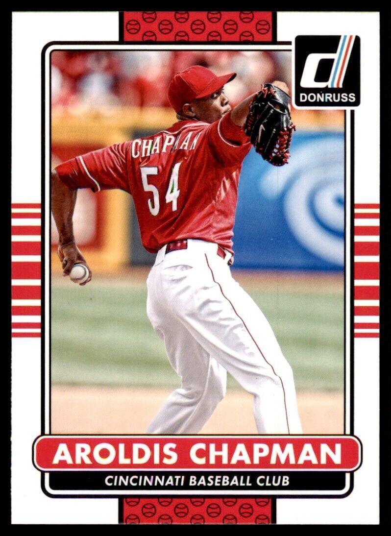 2015 Donruss Aroldis Chapman Baseball Card Cincinnati Reds #76
