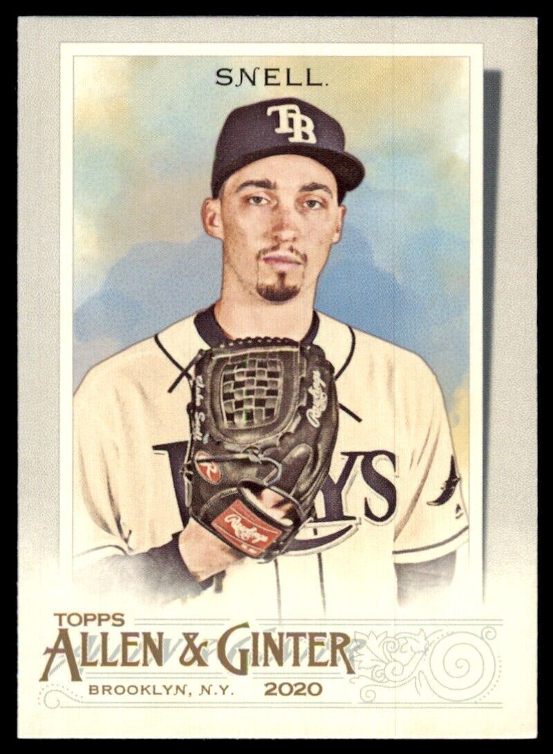 2020 Topps Allen & Ginter Blake Snell Baseball Card Tampa Bay Rays #299