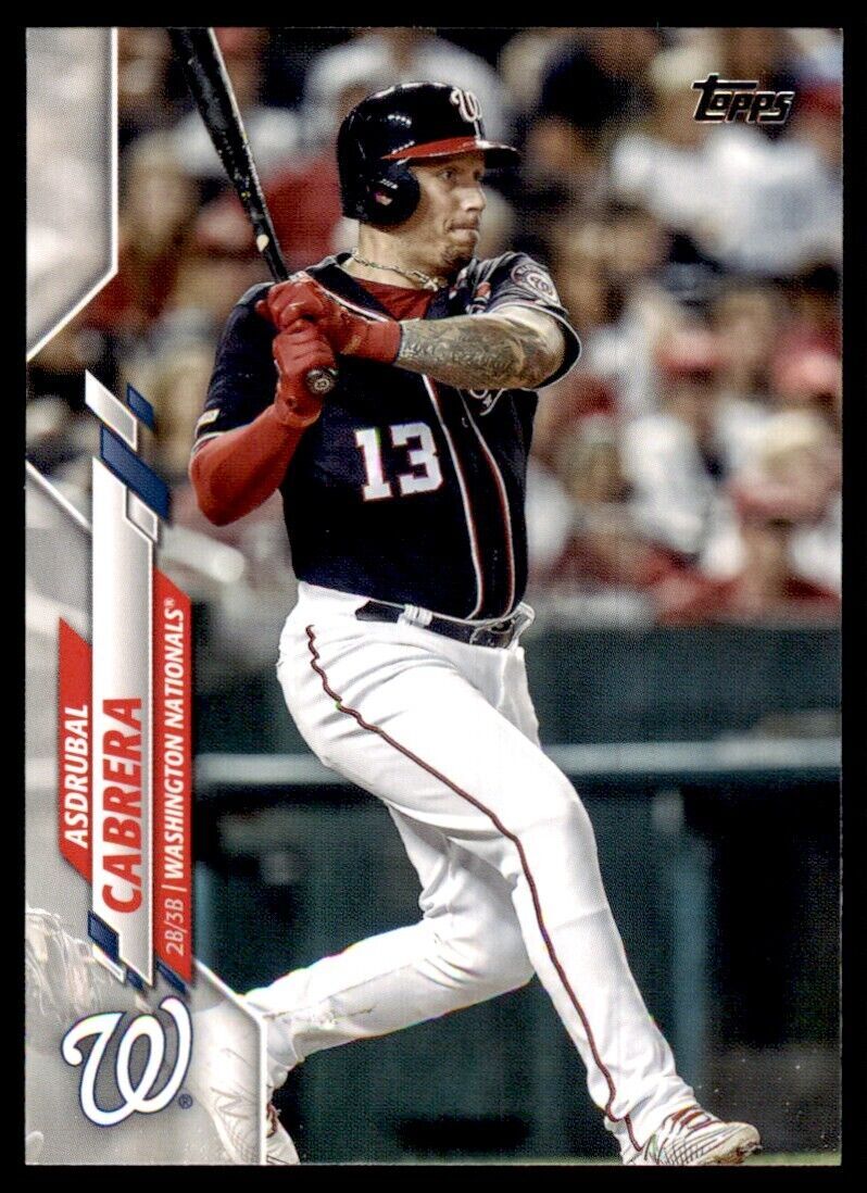 2020 Topps Baseball Card Asdrubal Cabrera Washington Nationals #U-202