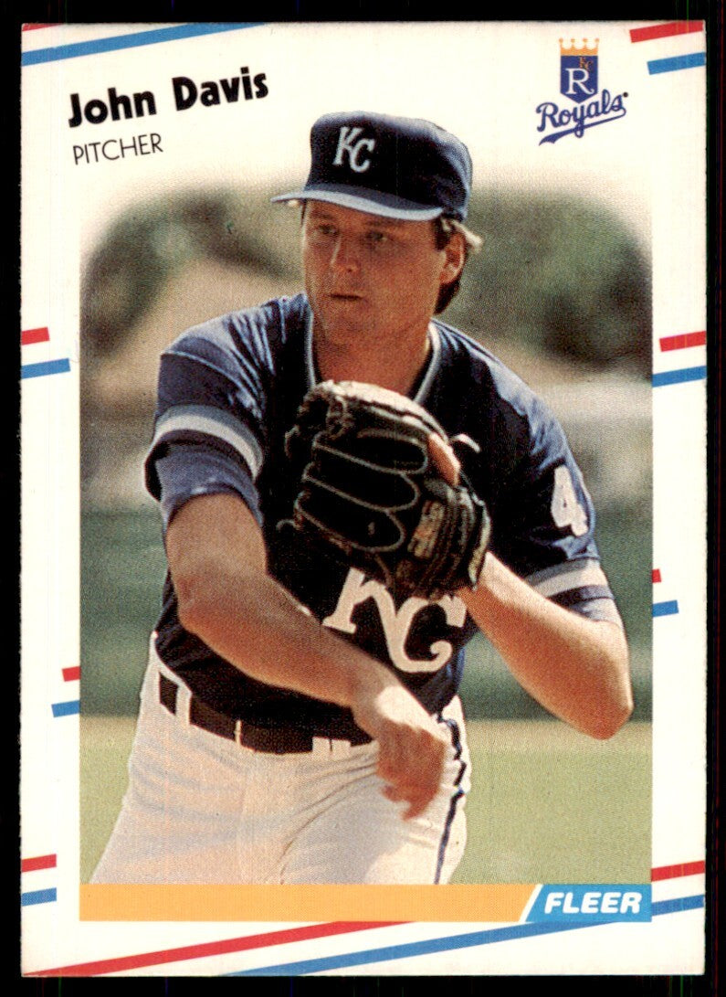 1988 Fleer John Davis Rookie p Kansas City Royals #255