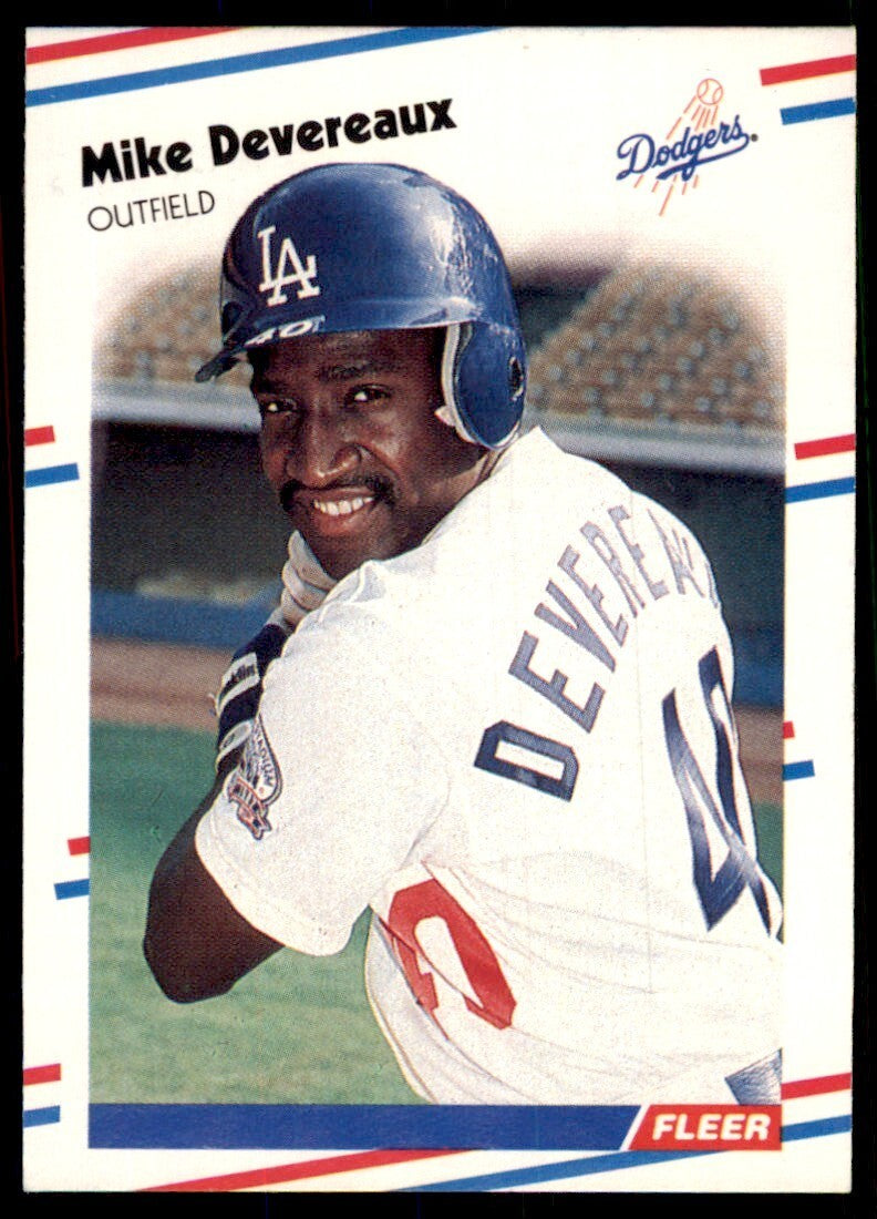 1988 Fleer Mike Devereaux Rookie . Los Angeles Dodgers #512