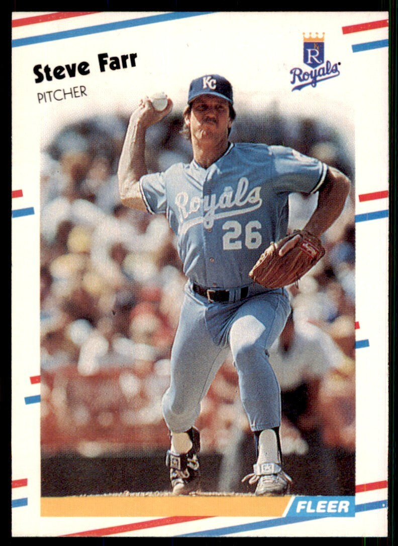 1988 Fleer Steve Farr . Kansas City Royals #256