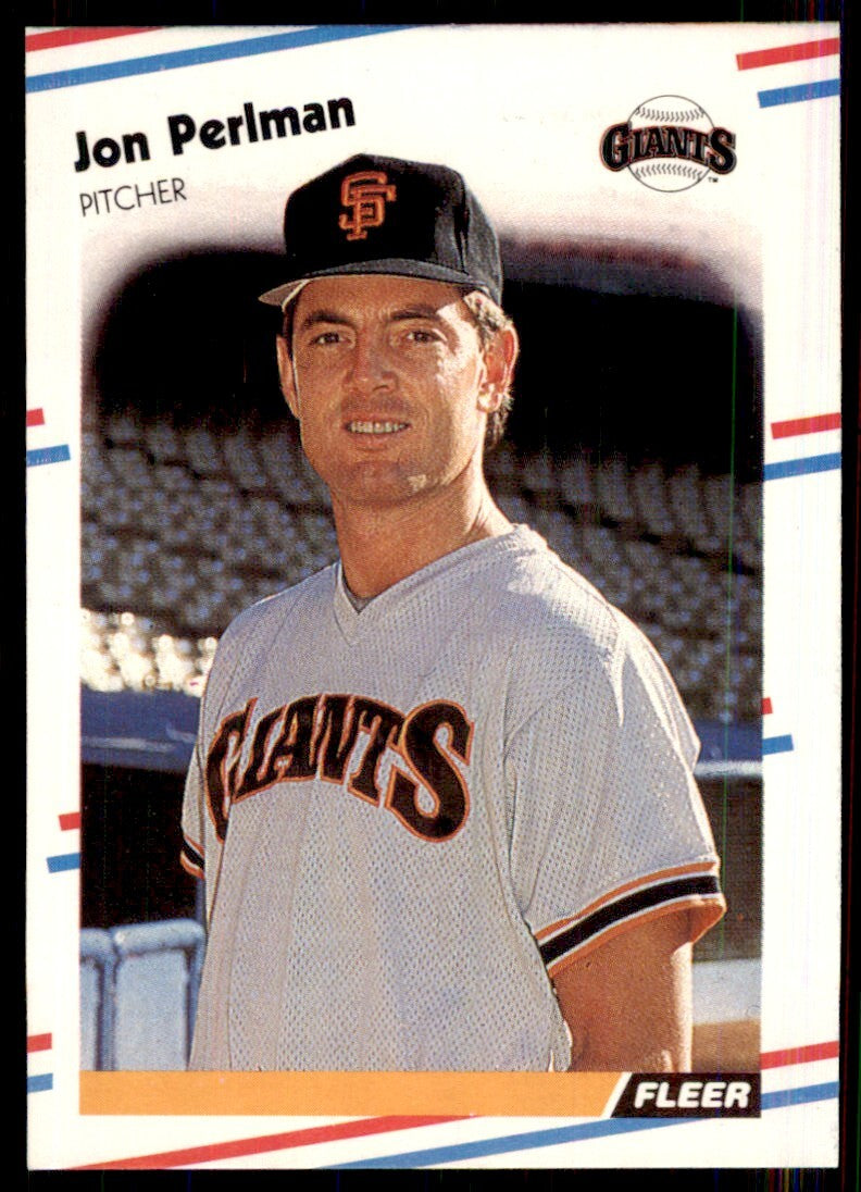 1988 Fleer Jon Perlman Rookie . San Francisco Giants #93