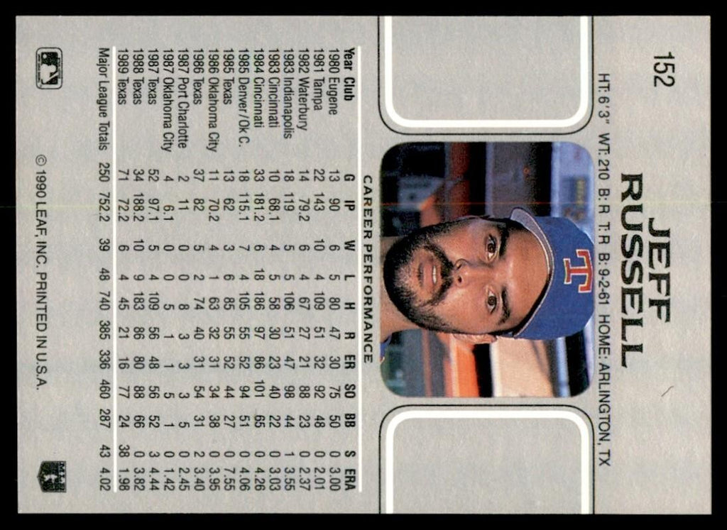 1990 Leaf Jeff Russell Texas Rangers #152