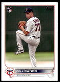2022 Topps Baseball Card Cole Sands Minnesota Twins #US208