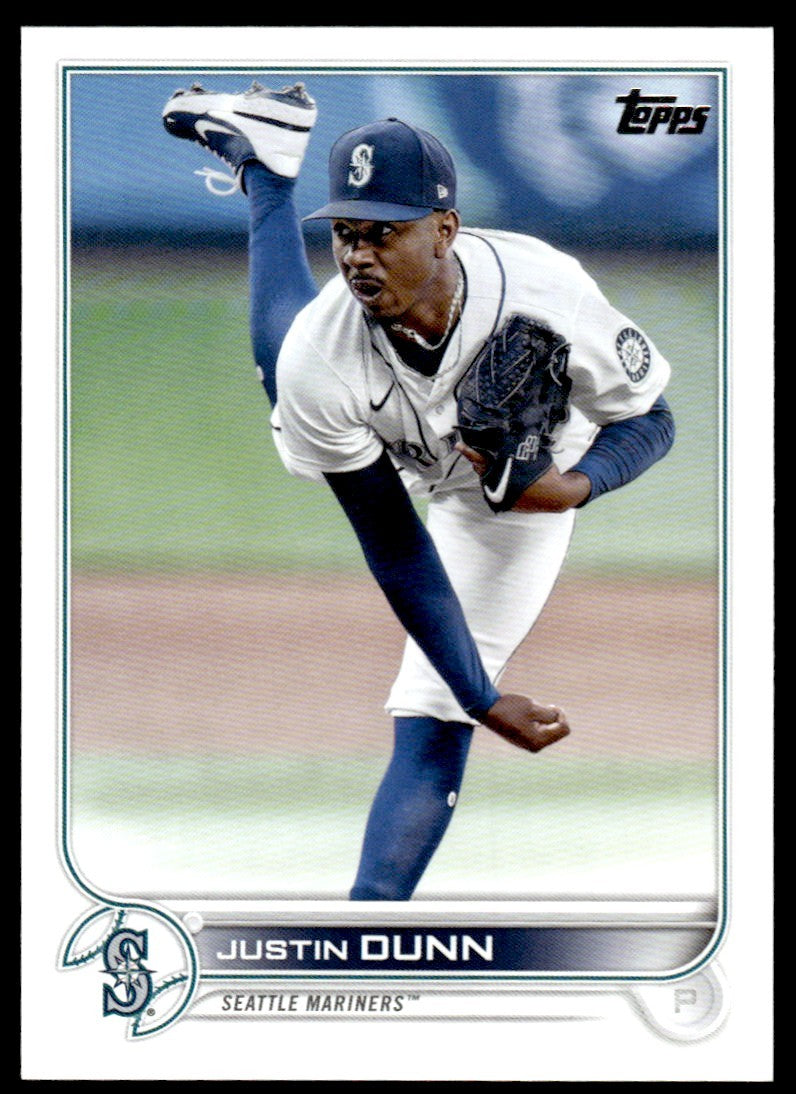 2022 Topps Baseball Card Justin Dunn Seattle Mariners #185
