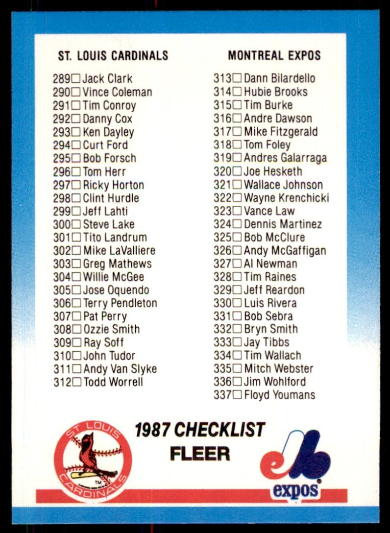 1987 Fleer Andres Galarraga . Montreal Expos #319