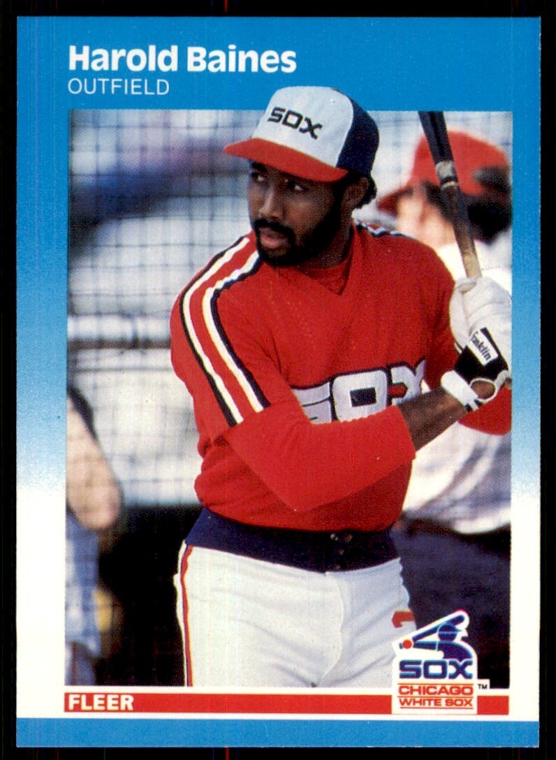 1987 Fleer Harold Baines . Chicago White Sox #485