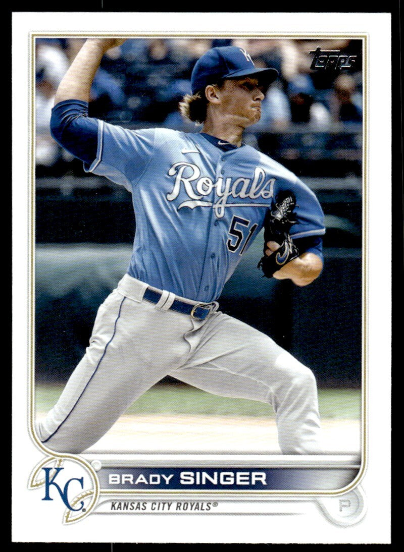 2022 Topps Baseball Card Brady Singer A Kansas City Royals #313