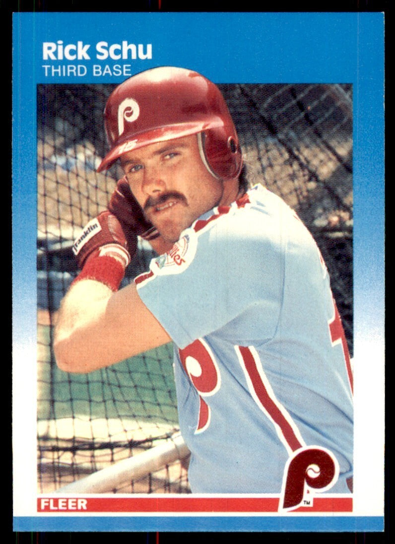 1987 Fleer Rick Schu . Philadelphia Phillies #188