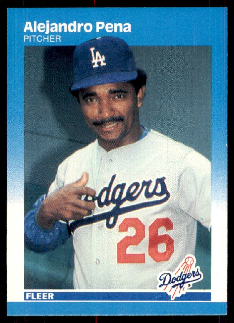 1987 Fleer Alejandro Pena A Los Angeles Dodgers #449