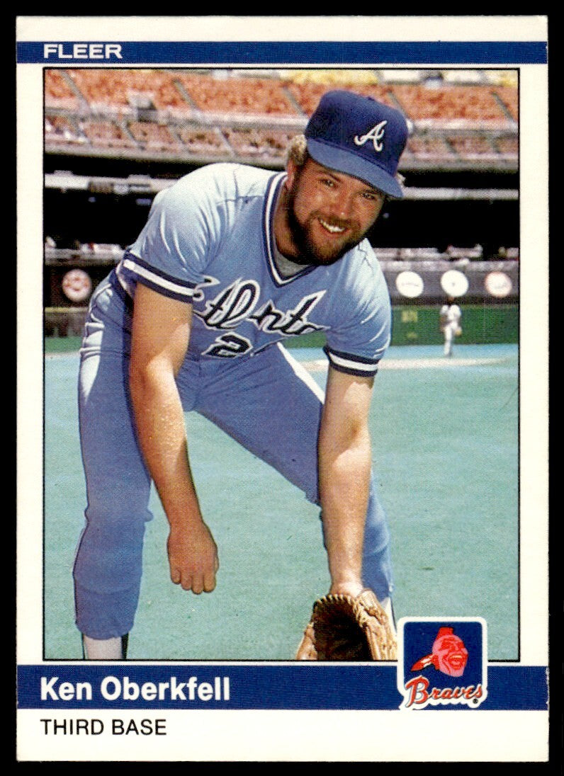 1984 Fleer Update Ken Oberkfell Baseball Card Atlanta Braves #U-84