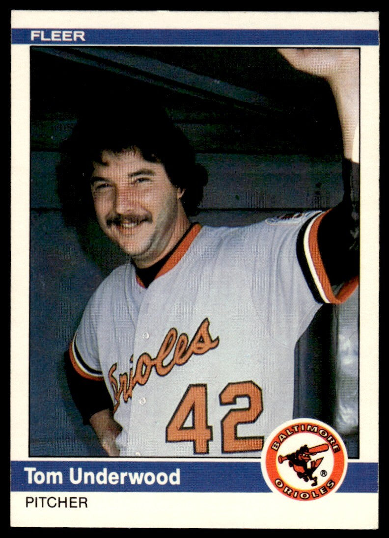 1984 Fleer Update Tom Underwood Baseball Card Baltimore Orioles #U-121