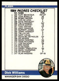 1984 Fleer Checklist: Padres/Special Cards Baseball Card #659