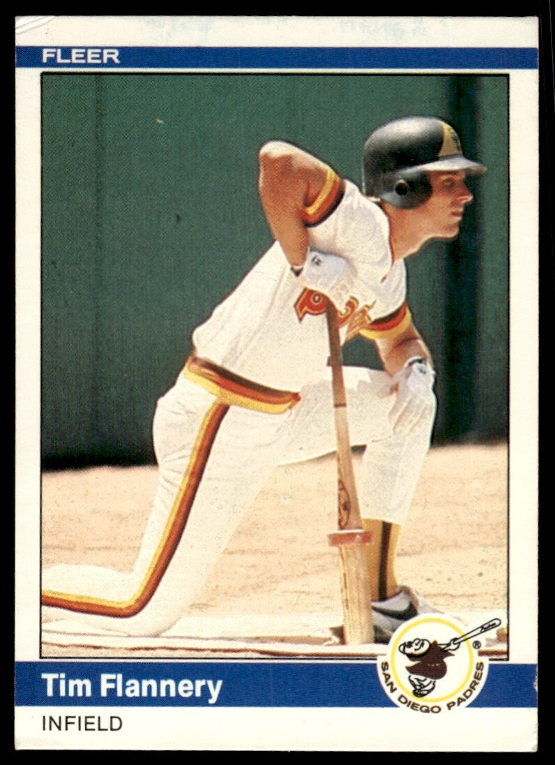 1984 Fleer Tim Flannery Baseball Card San Diego Padres #299