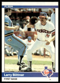 1984 Fleer Larry Biittner Baseball Card Texas Rangers #414
