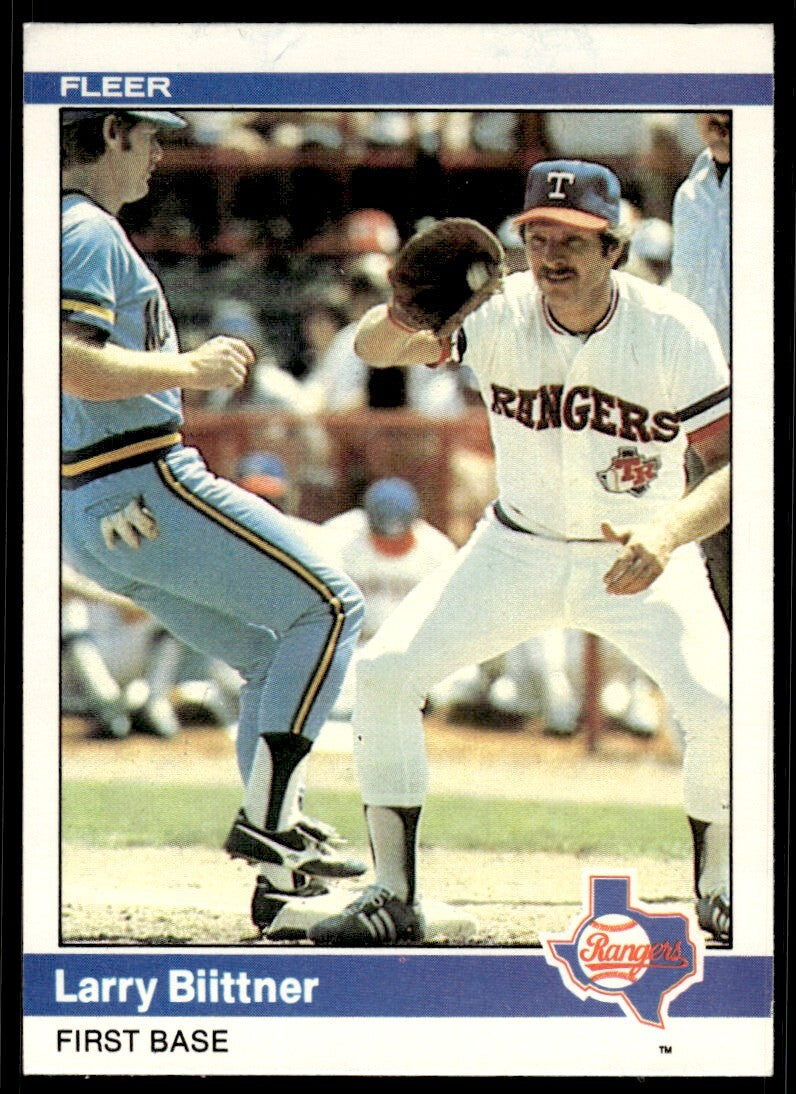 1984 Fleer Larry Biittner Baseball Card Texas Rangers #414
