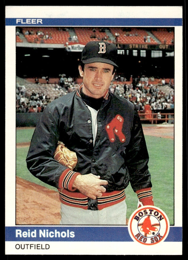 1984 Fleer Reid Nichols Baseball Card Boston Red Sox #405