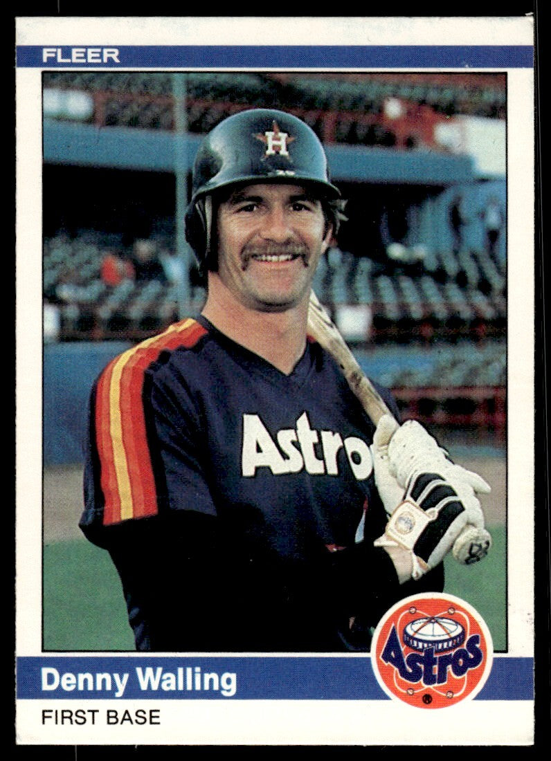 1984 Fleer Denny Walling Baseball Card Houston Astros #244