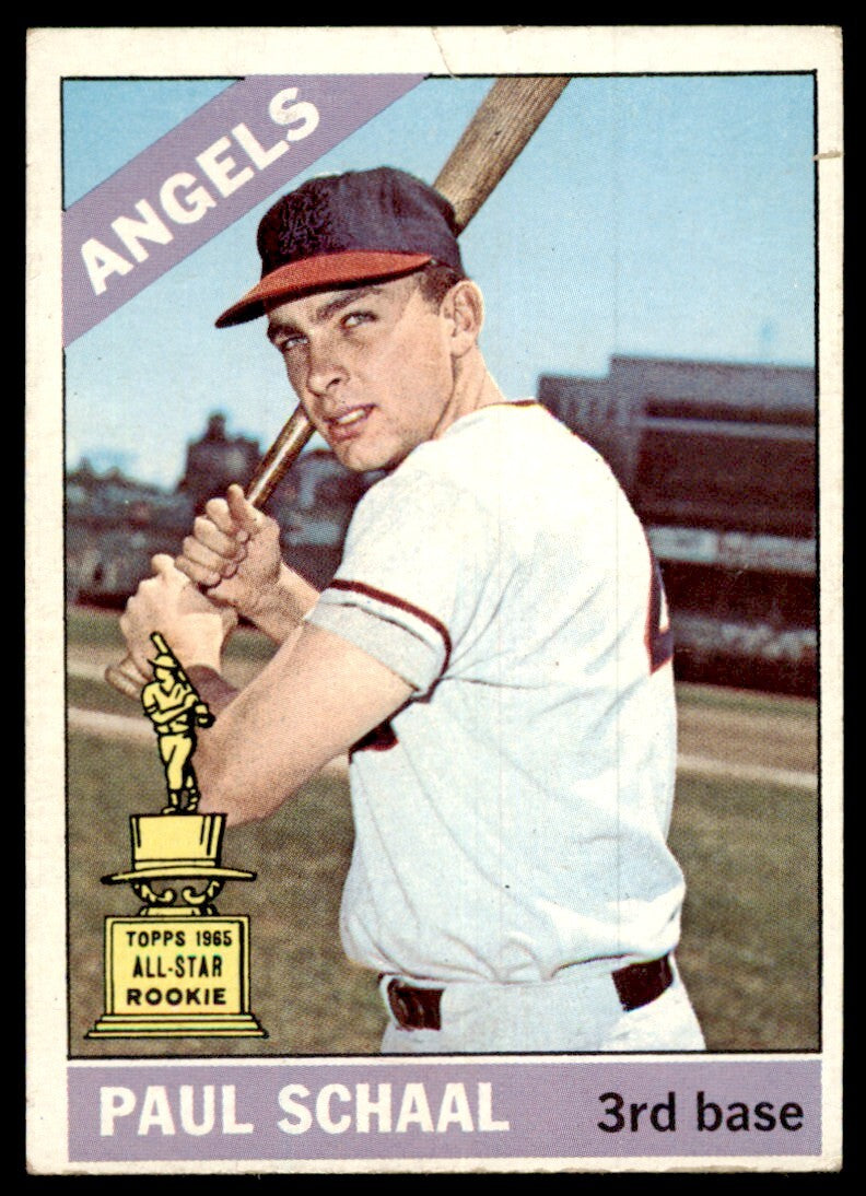 1966 Topps Baseball Card Paul Schaal A California Angels #376