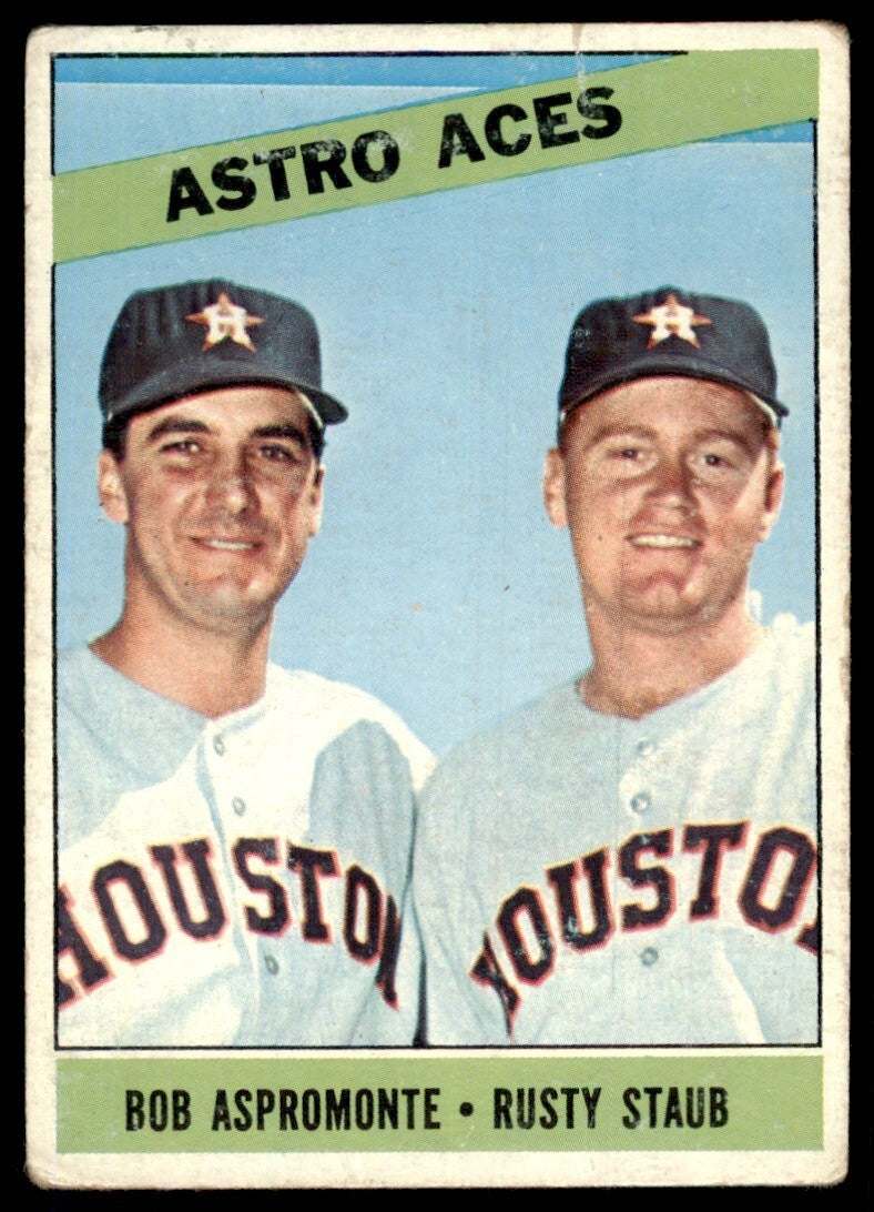 1966 Topps Baseball Card (Damaged) Astro Aces Houston Astros #273
