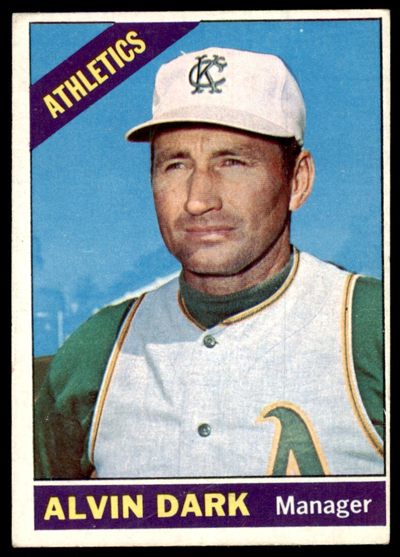 1966 Topps Baseball Card (Damaged) Alvin Dark Kansas City Athletics #433