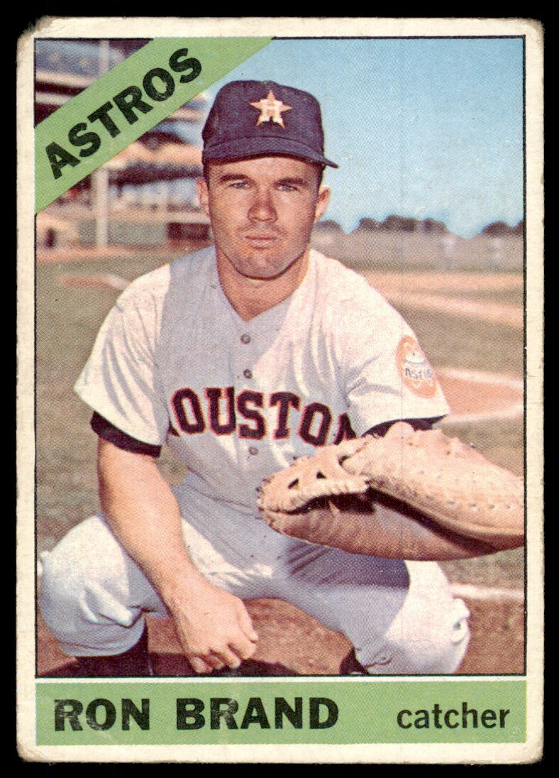 1966 Topps Baseball Card (Damaged) Ron Brand A Houston Astros #394