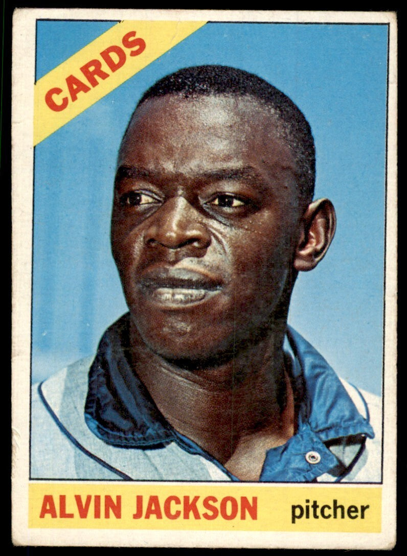 1966 Topps Baseball Card (Damaged) Alvin Jackson St. Louis Cardinals #206