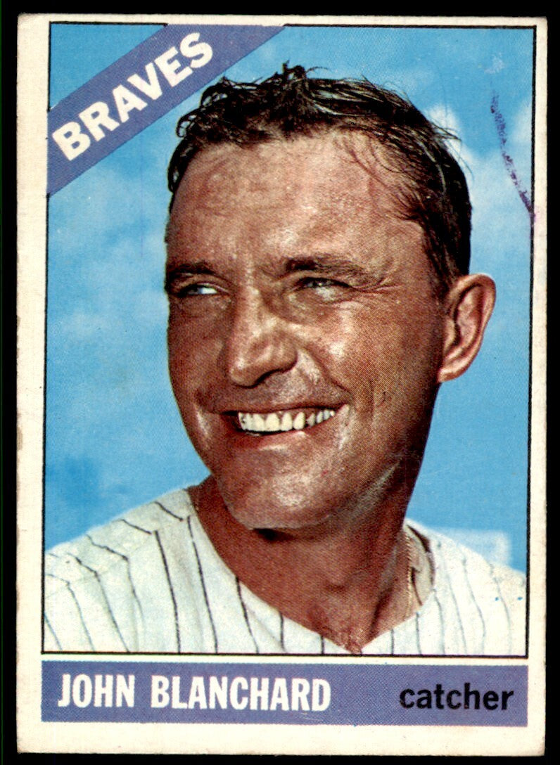 1966 Topps Baseball Card (Damaged) John Blanchard C Atlanta Braves #268
