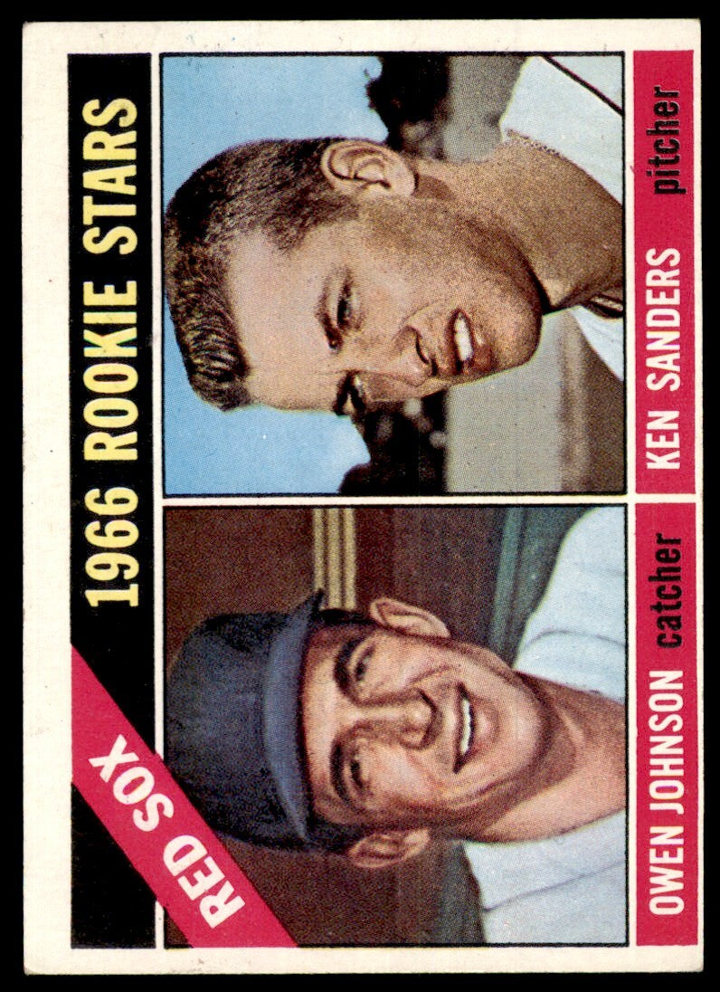 1966 Topps Baseball Card Red Sox Rookies - Owen Johnson/Ken Sanders Rookie A