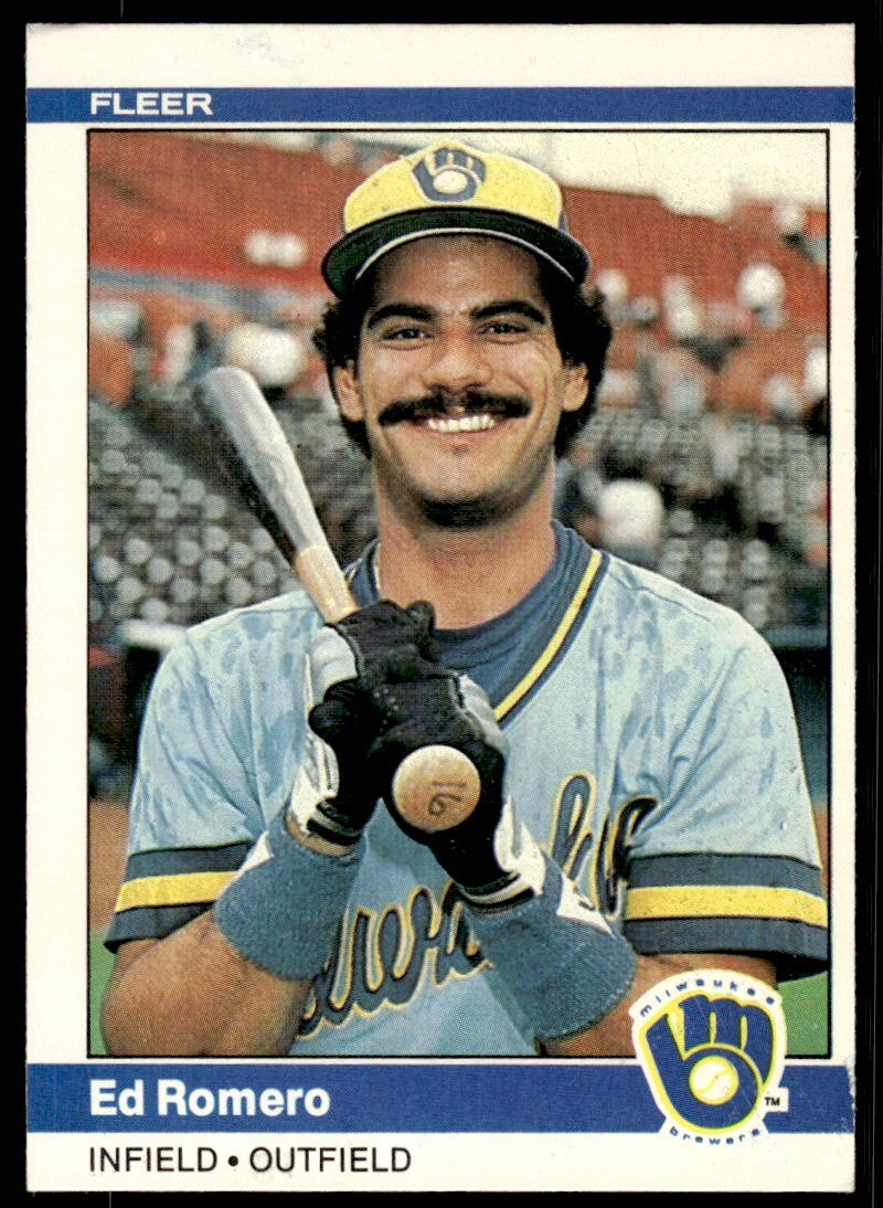 1984 Fleer Ed Romero Baseball Card Milwaukee Brewers #212
