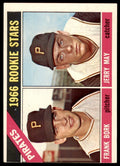 1966 Topps Baseball Card Pirates Rookies - Frank Bork/Jerry May Rookie #123