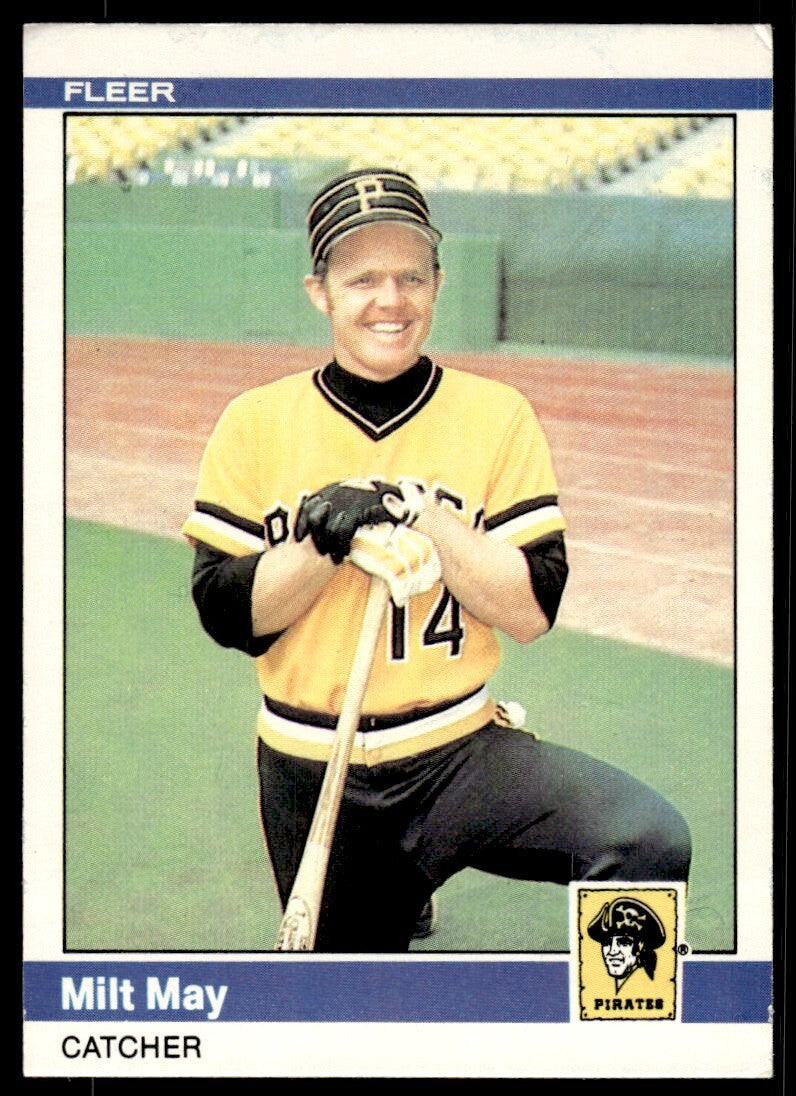 1984 Fleer Milt May Baseball Card Pittsburgh Pirates #254
