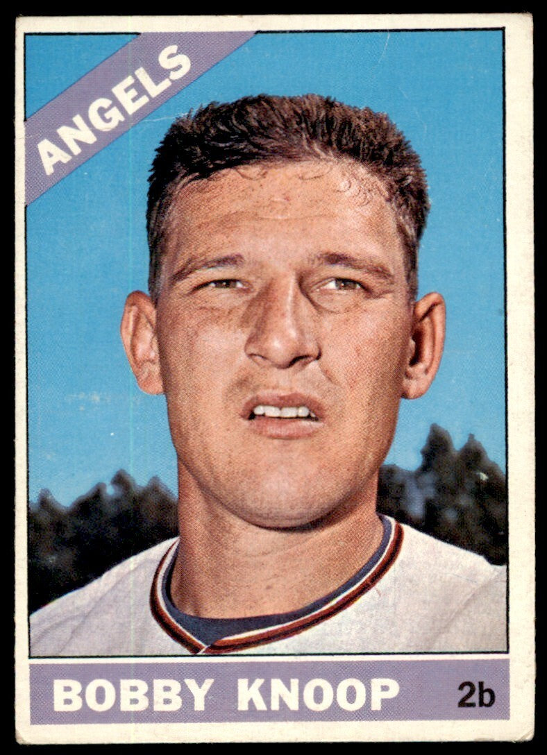 1966 Topps Baseball Card (Damaged) Bobby Knoop California Angels #280