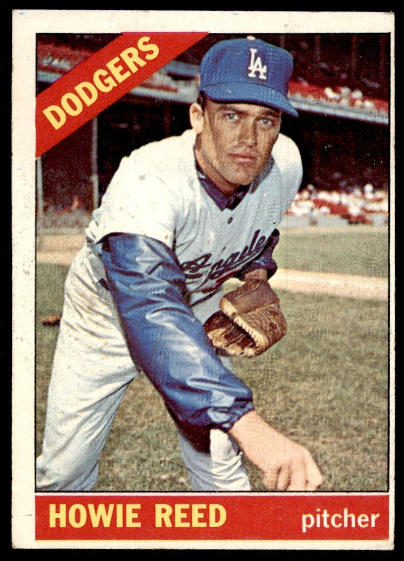 1966 Topps Baseball Card (Damaged) Howie Reed Los Angeles Dodgers #387