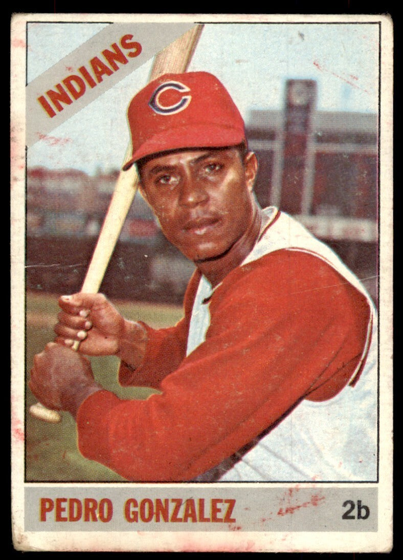 1966 Topps Baseball Card (Damaged) Pedro Gonzalez A Cleveland Indians #266
