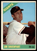1966 Topps Baseball Card (Damaged) Jim Davenport San Francisco Giants #176