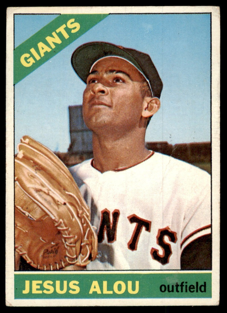 1966 Topps Baseball Card (Damaged) Jesus Alou B San Francisco Giants #242