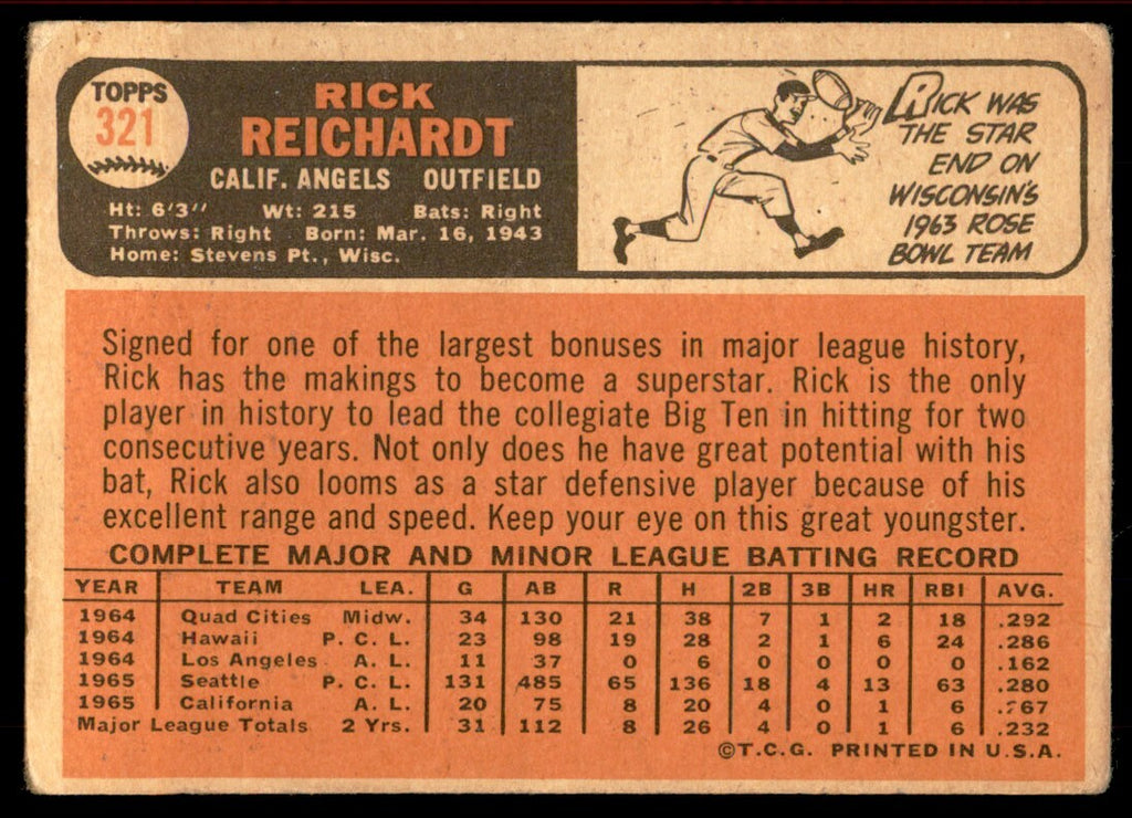 1966 Topps Rick Reichardt B California Angels #321